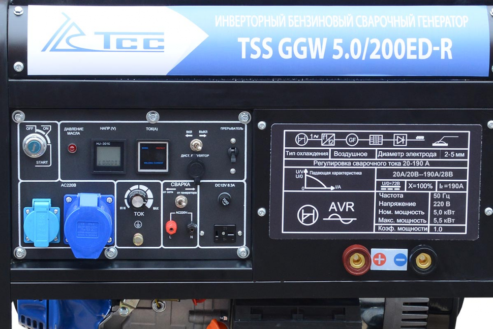 Инверторный бензиновый сварочный генератор TSS GGW 5.0/200D-R Инверторный бензиновый сварочный генератор TSS GGW 5.0/200D-R